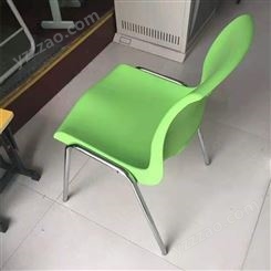 智学校园 厂家直供塑料培训椅 简约办公椅无扶手 弓形会议椅子实心钢筋洽谈椅