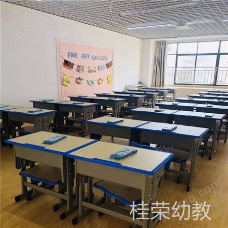 广西中小学生培训桌 辅导班课桌椅 学生家用学习桌 午托班书桌 补习班单人双人课桌椅