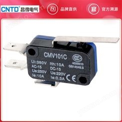 原装CNTD昌得电气小型微动开关CMV101C自复位10A长柄250型端子