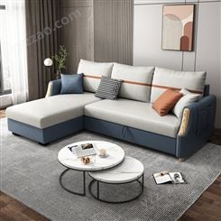 沙发床两用可折叠客厅多功能转角贵妃科技布免洗沙发北欧风格家具
