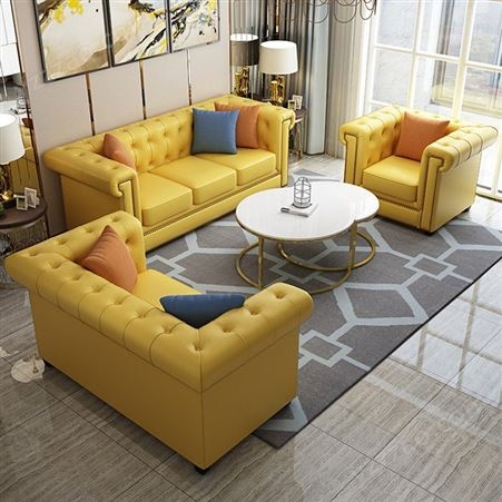 搏德森美式轻奢现代客厅沙发小户型组合简约网红民宿酒店设计师创意沙发