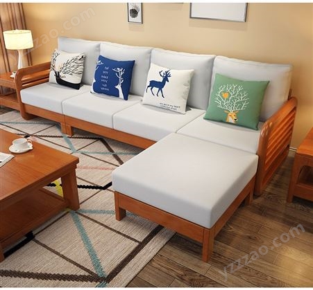 搏德森橡胶木实木沙发批发公寓酒店日式拉床沙发厂家