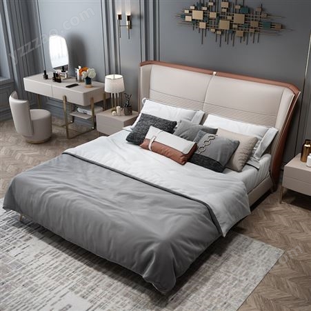 搏德森意式轻奢软靠1.8米软体皮床奢华1.5米双人床婚床现代简约设计储物床