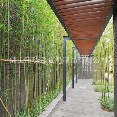 艺术钢结构户外廊架定制 园林观景架 地下车库入口廊架